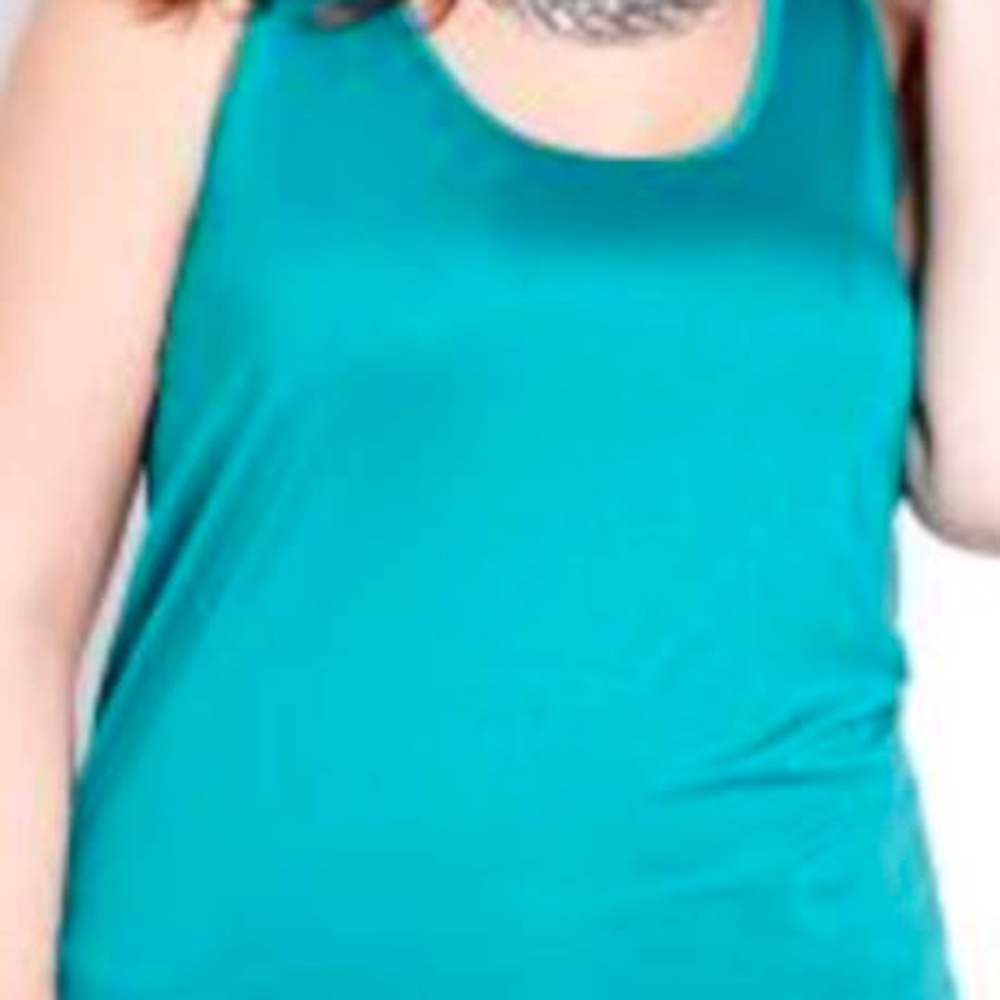 T-SHIRT, SHORT SLEEVES, SCOOP NECK, GREEN PRINT SZ 4X, EXTRA WIDE STRAPS,
